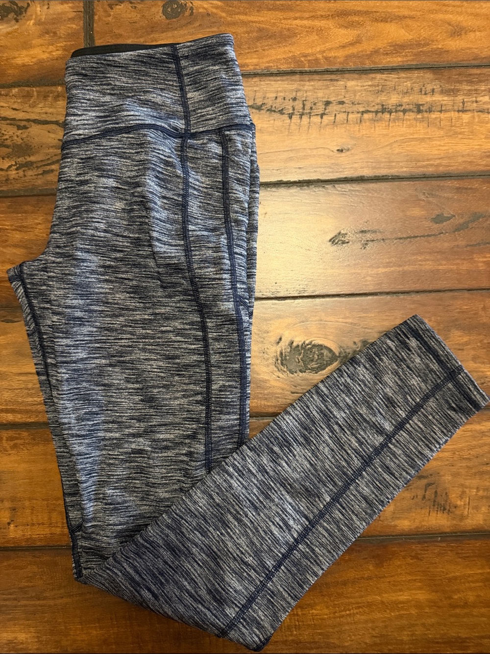 PINK Victoria's Secret Heathered Navy/Gray Leggings With Pockets